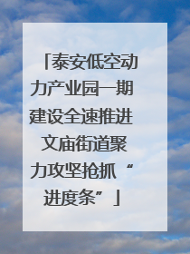 泰安低空动力产业园一期建设全速推进 文庙街道聚力攻坚抢抓“进度条”